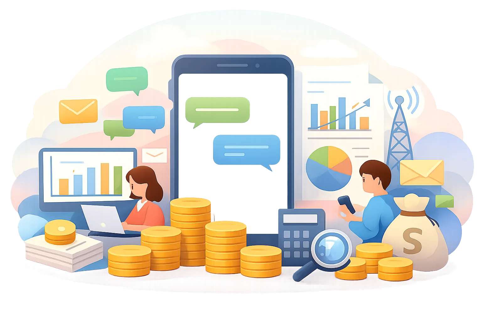 बड़े पैमाने पर SMS भेजने की लागत कितनी होती है